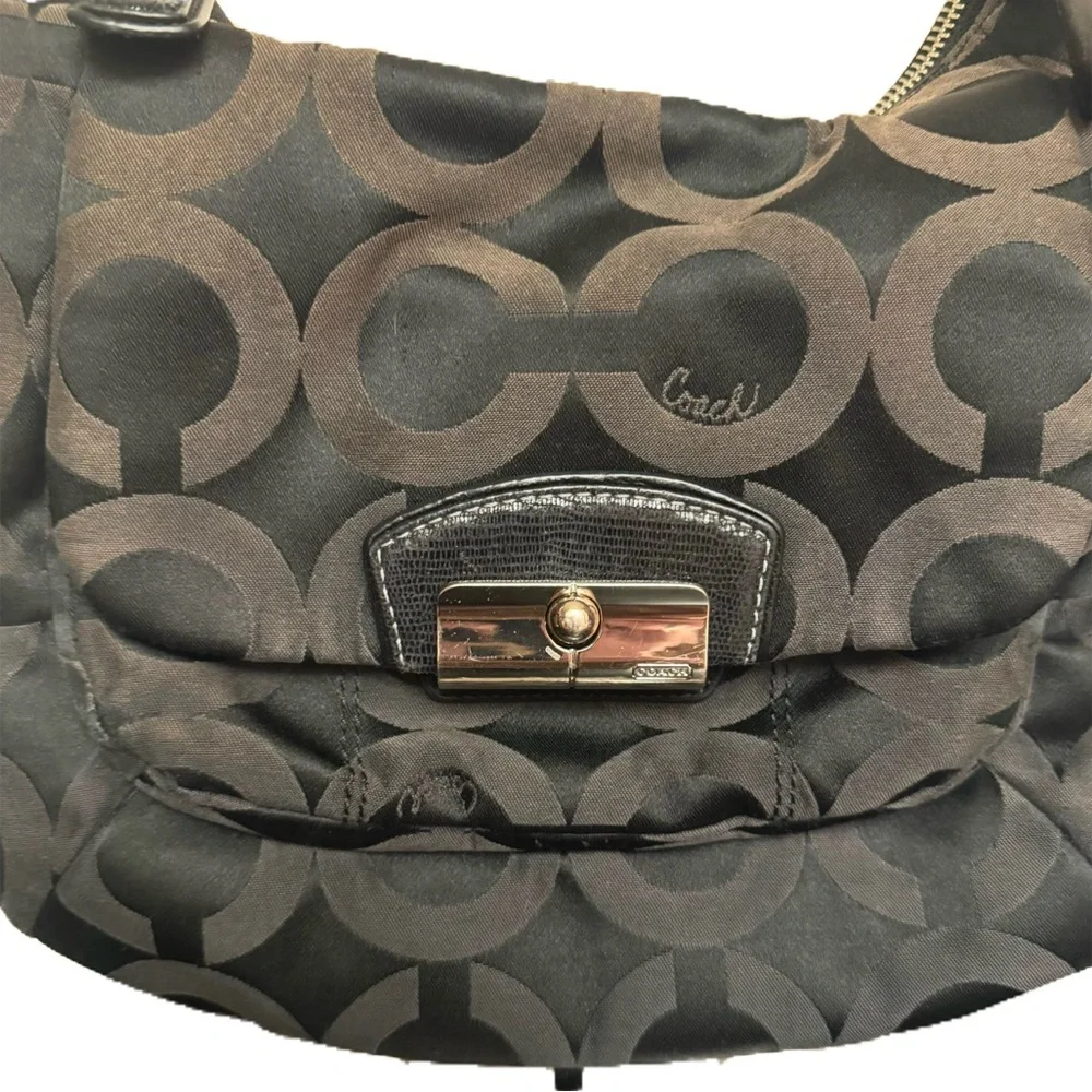 Authentic Coach Signature Nylon Shoulder Bag
